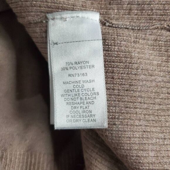 Spense Woman Taupe Open Front Cardigan Plus Size 1X Long Sleeve Pockets - Picture 4 of 6